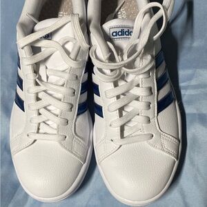 Adidas White and Blue Sneakers
